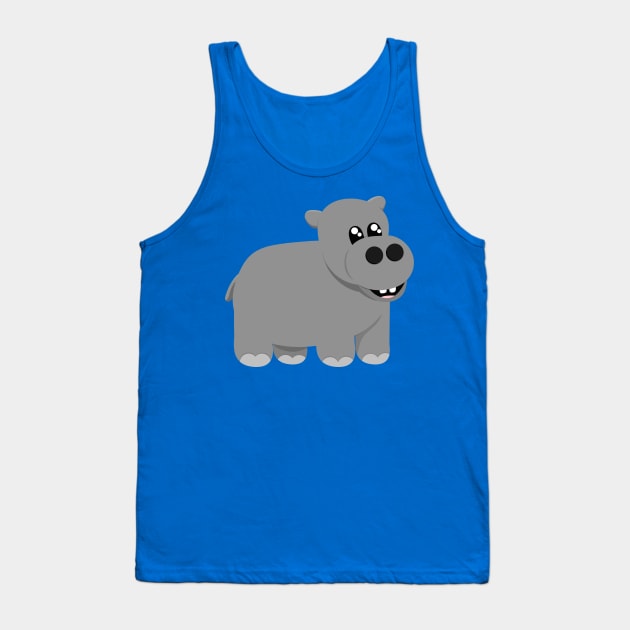 Cute Little Hippo Tank Top by PandLCreations